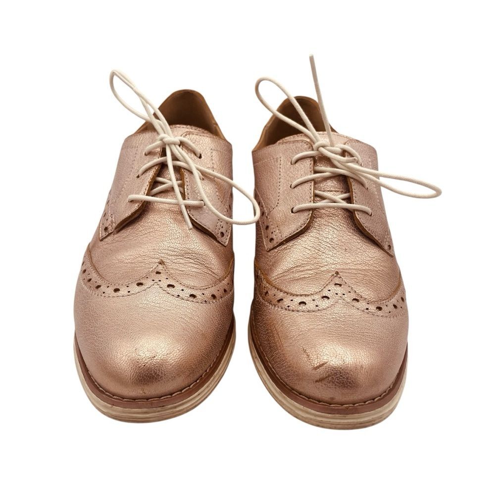 Cole Haan Oxfords Metallic Rose Color Shoes Sz 9B